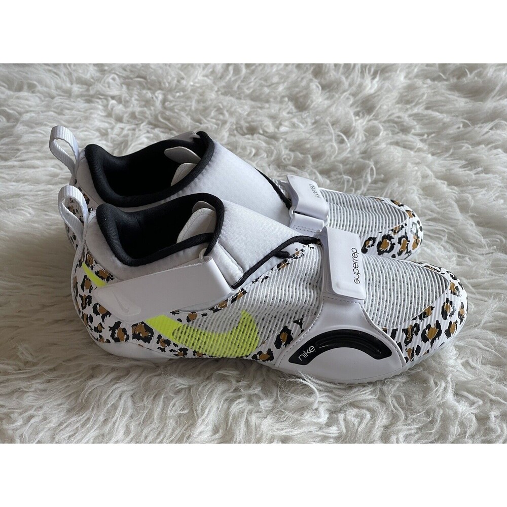 Nike 7.5 SuperRep Cycle White Leopard Indoor Cycling Shoes CJ0775-177 Flaw